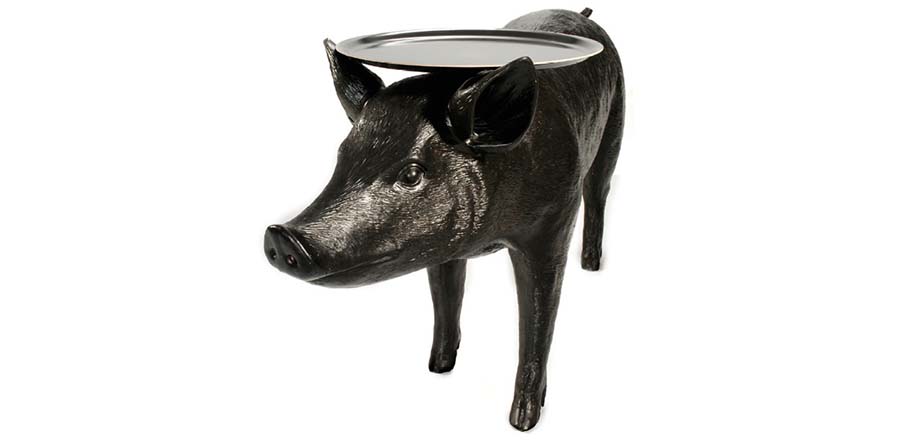 [华体会(中国) - 灯饰|台灯|办公家具|设计师家具|荷兰 Moooi Pig Table 黑豬邊桌]