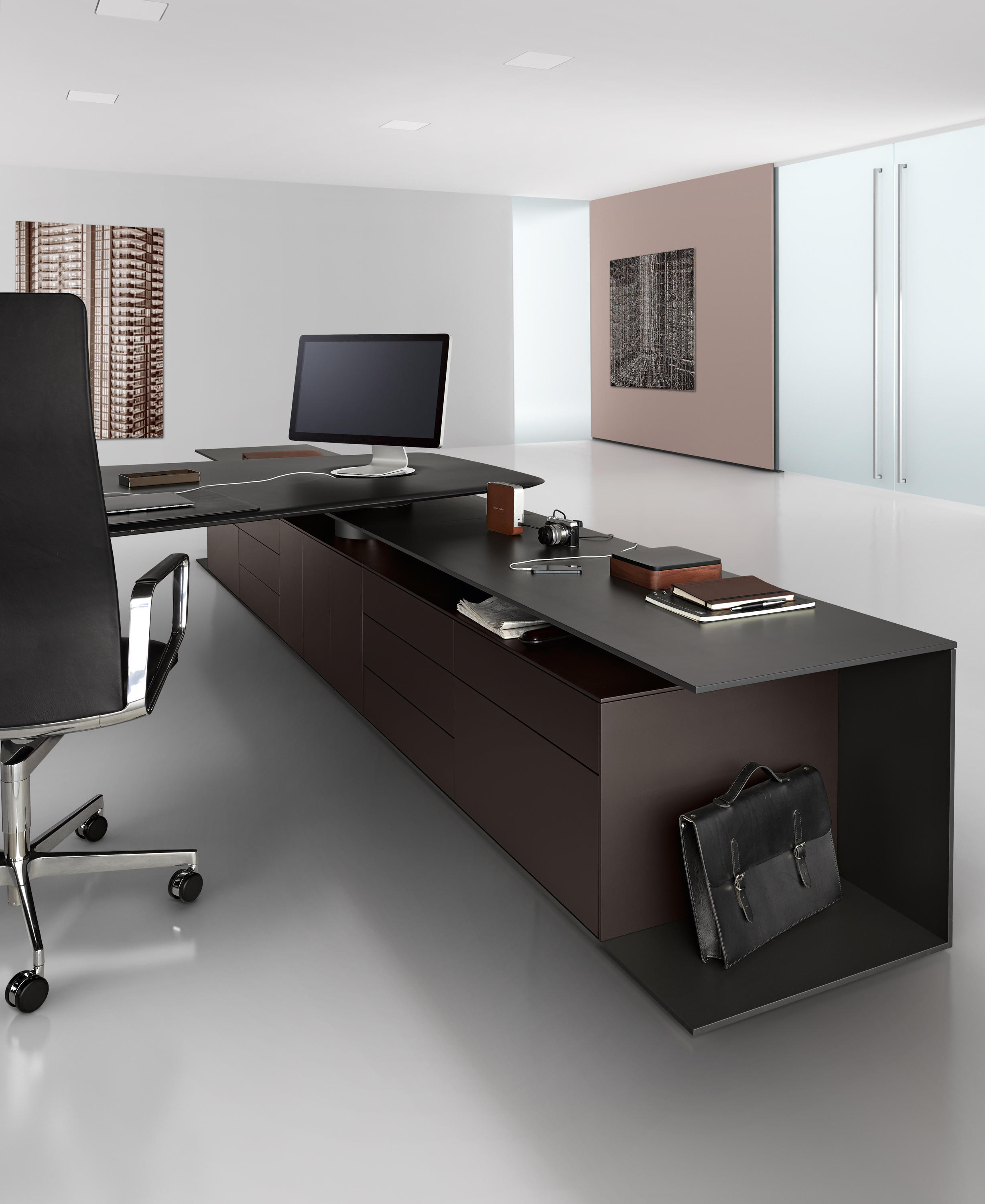 办公台|时尚大班台|办公家具|设计师家具|KEYPIECE COMMUNICATION DESK.大班台