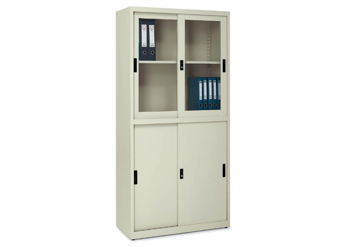钢制家具|钢制文件柜|办公家具|上玻下移门柜|钢制文件柜 CG-HX-C021
